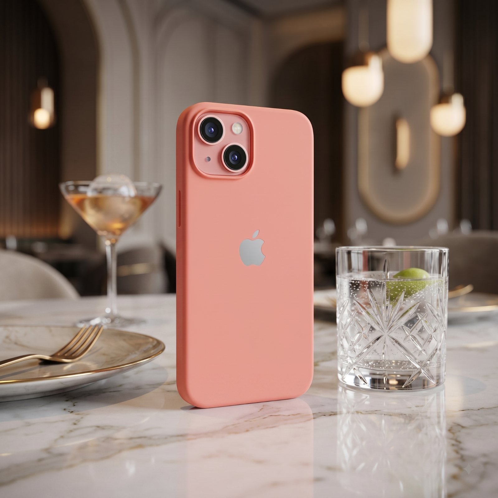 Funda de iPhone en mano, luz natural